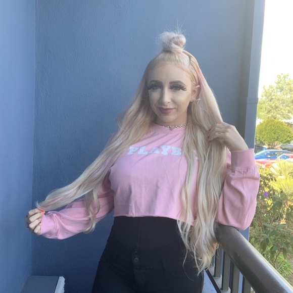 Playboy Missguided Pull Over Sweater Pink - Picture 2 of 3